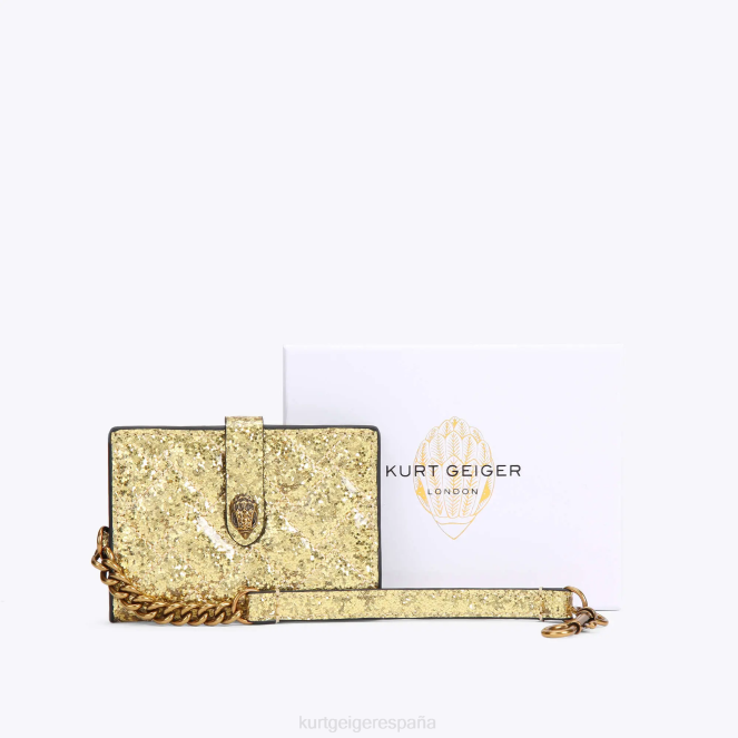 Kurt Geiger mujer tarjeta espejo de londres kensington 2LPR566 | bolsas oro